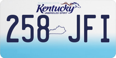 KY license plate 258JFI