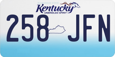KY license plate 258JFN