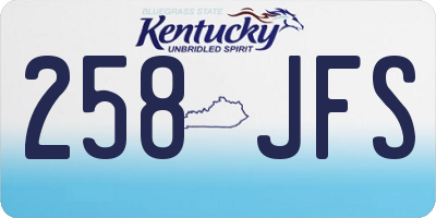 KY license plate 258JFS