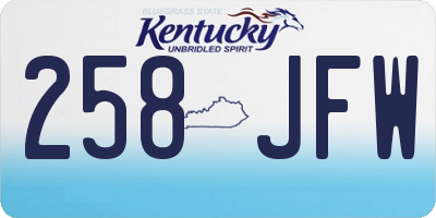 KY license plate 258JFW