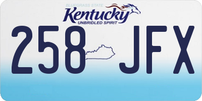 KY license plate 258JFX