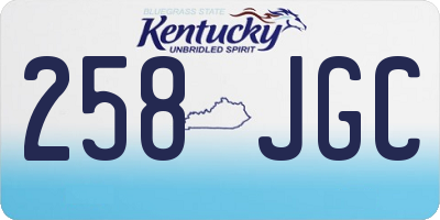 KY license plate 258JGC