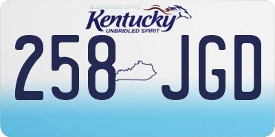 KY license plate 258JGD
