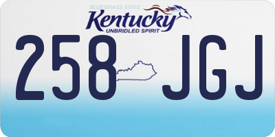 KY license plate 258JGJ