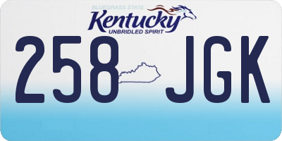KY license plate 258JGK