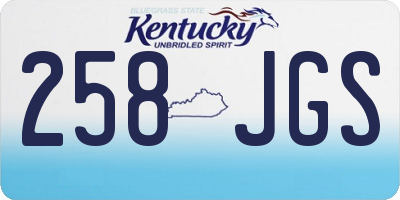KY license plate 258JGS