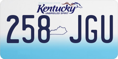 KY license plate 258JGU