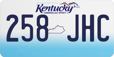 KY license plate 258JHC