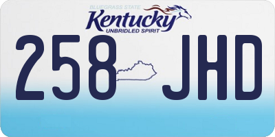 KY license plate 258JHD