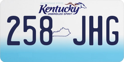 KY license plate 258JHG