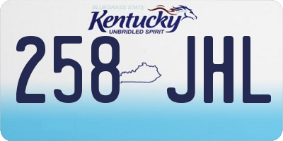 KY license plate 258JHL