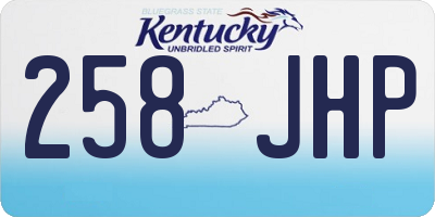 KY license plate 258JHP