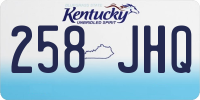 KY license plate 258JHQ