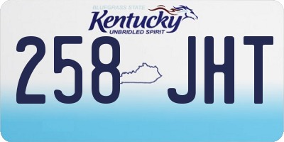 KY license plate 258JHT