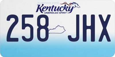 KY license plate 258JHX