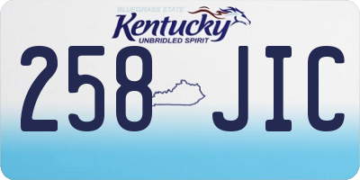 KY license plate 258JIC
