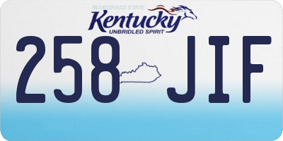 KY license plate 258JIF
