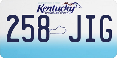 KY license plate 258JIG