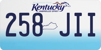 KY license plate 258JII