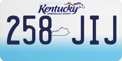 KY license plate 258JIJ
