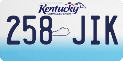 KY license plate 258JIK