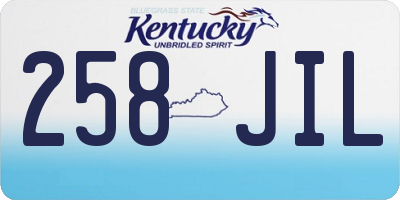KY license plate 258JIL