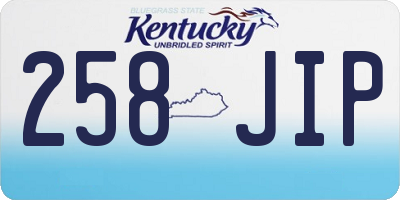KY license plate 258JIP