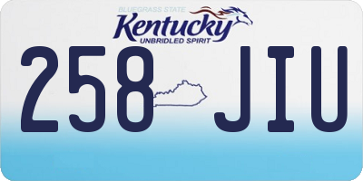KY license plate 258JIU