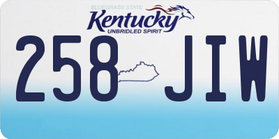 KY license plate 258JIW