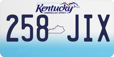 KY license plate 258JIX