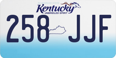 KY license plate 258JJF
