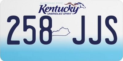 KY license plate 258JJS