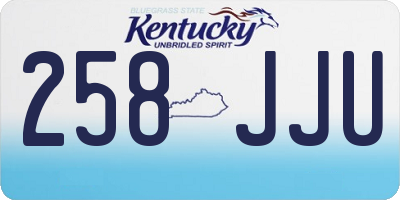KY license plate 258JJU
