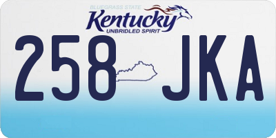 KY license plate 258JKA