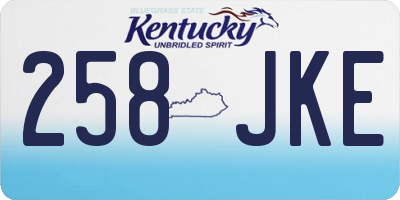 KY license plate 258JKE