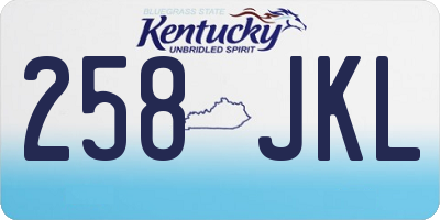 KY license plate 258JKL