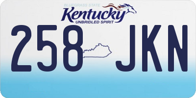 KY license plate 258JKN