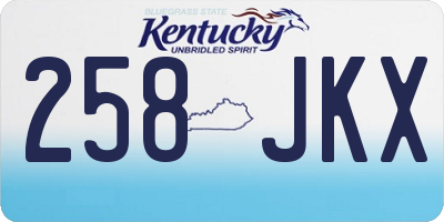 KY license plate 258JKX