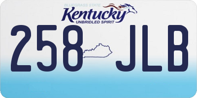 KY license plate 258JLB