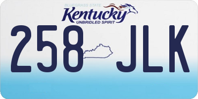 KY license plate 258JLK