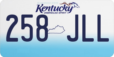 KY license plate 258JLL