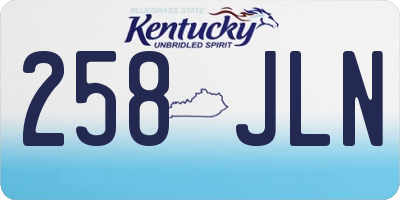 KY license plate 258JLN