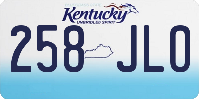 KY license plate 258JLO