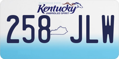 KY license plate 258JLW