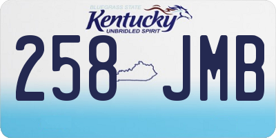 KY license plate 258JMB