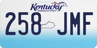 KY license plate 258JMF