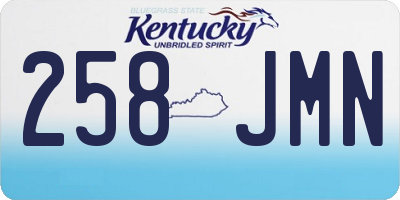 KY license plate 258JMN
