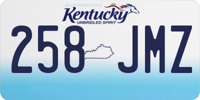 KY license plate 258JMZ
