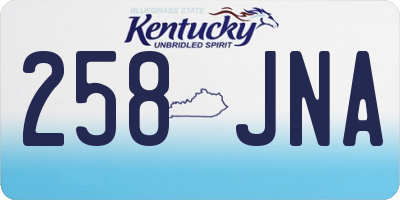 KY license plate 258JNA