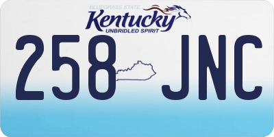 KY license plate 258JNC